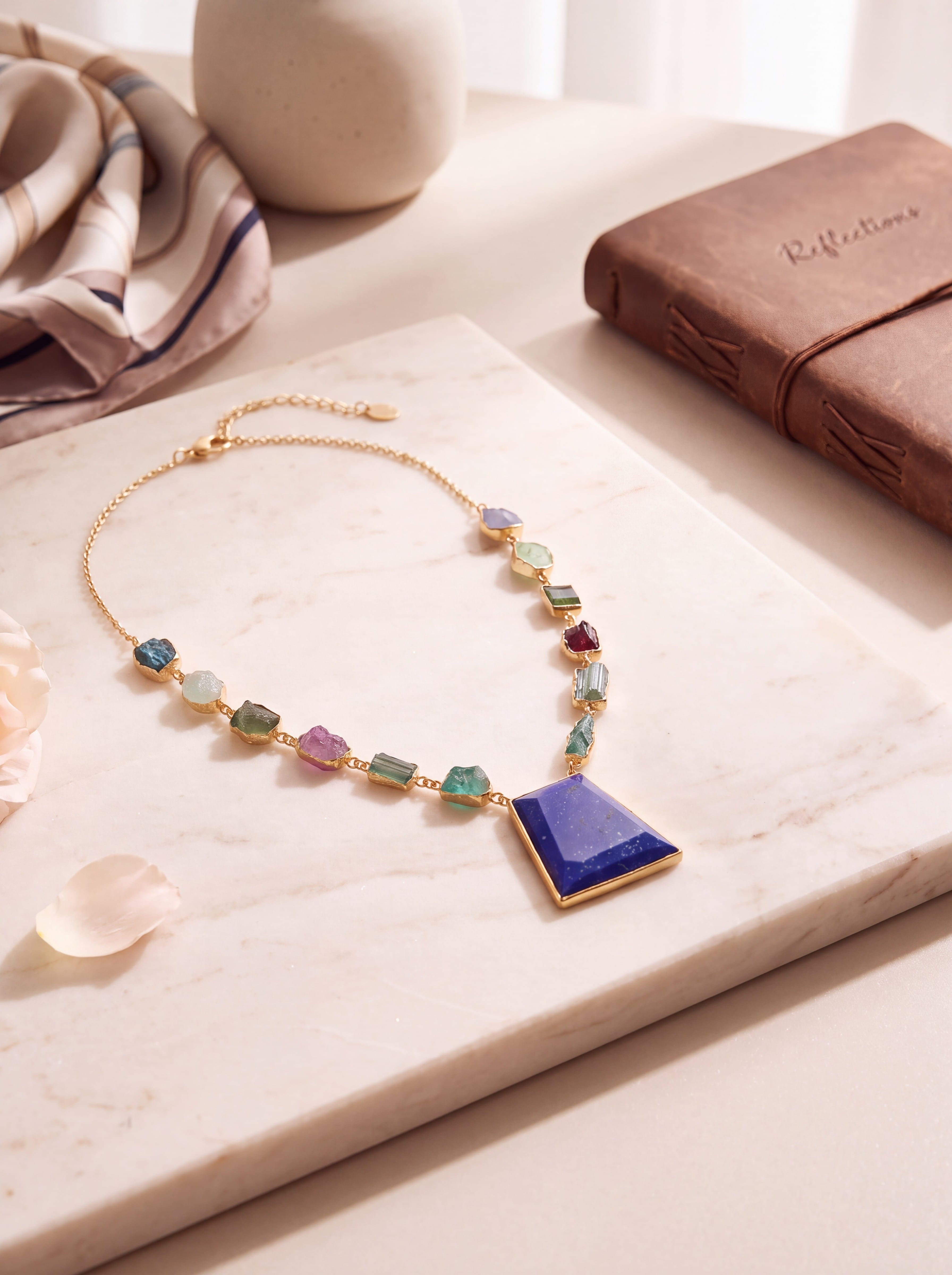 Handmade Multi Gemstone Afghan Necklace